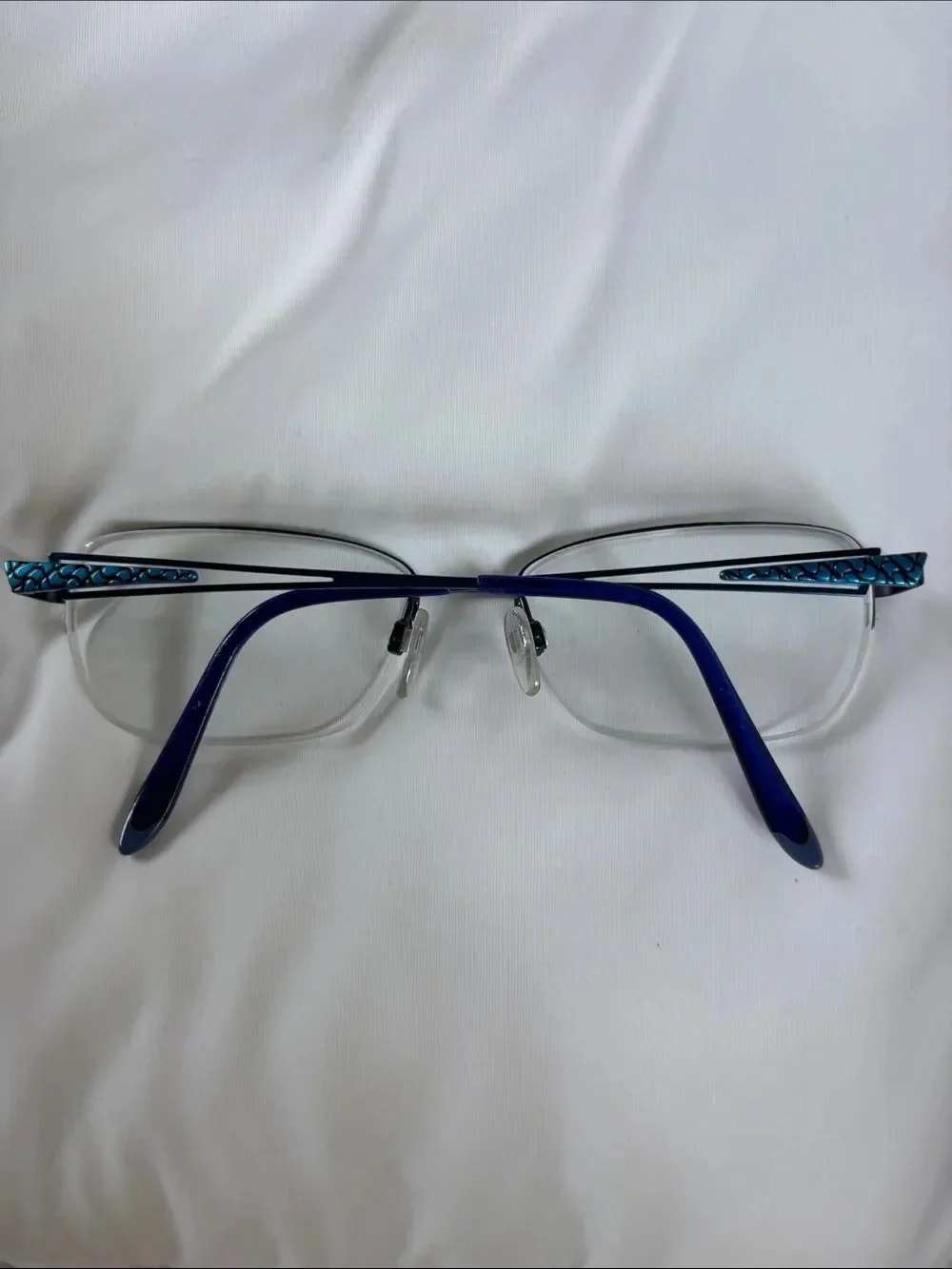 Charmant Eyeglasses CH10630 BL Perfect Comfort Blue Half Rim Frame 52[]17 135